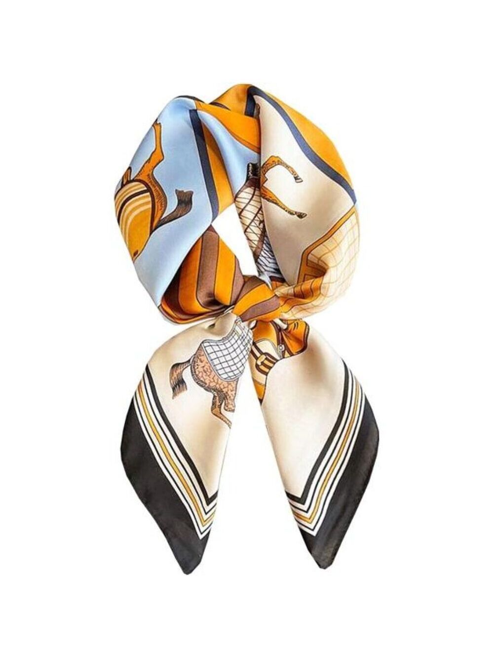 Womens Silk Satin Head Scarf Bandana Neck Scarf Hair Tie Handbag Accessory